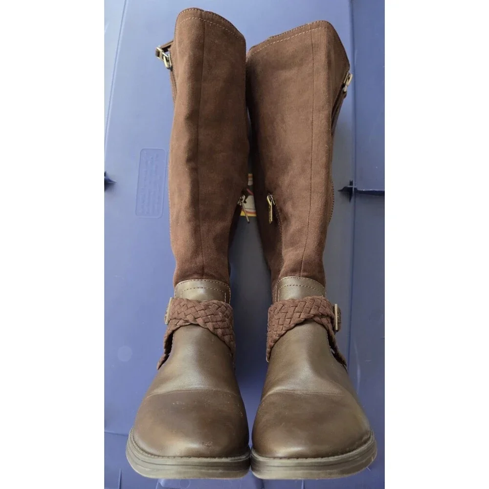 Circus by Sam Edelman Sz 9 Women's Perry Knee High Boot, Brown Microsuede Riding